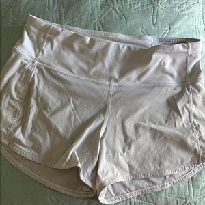 White Lululemon Athletica Speed Up 4” Athletic Shorts